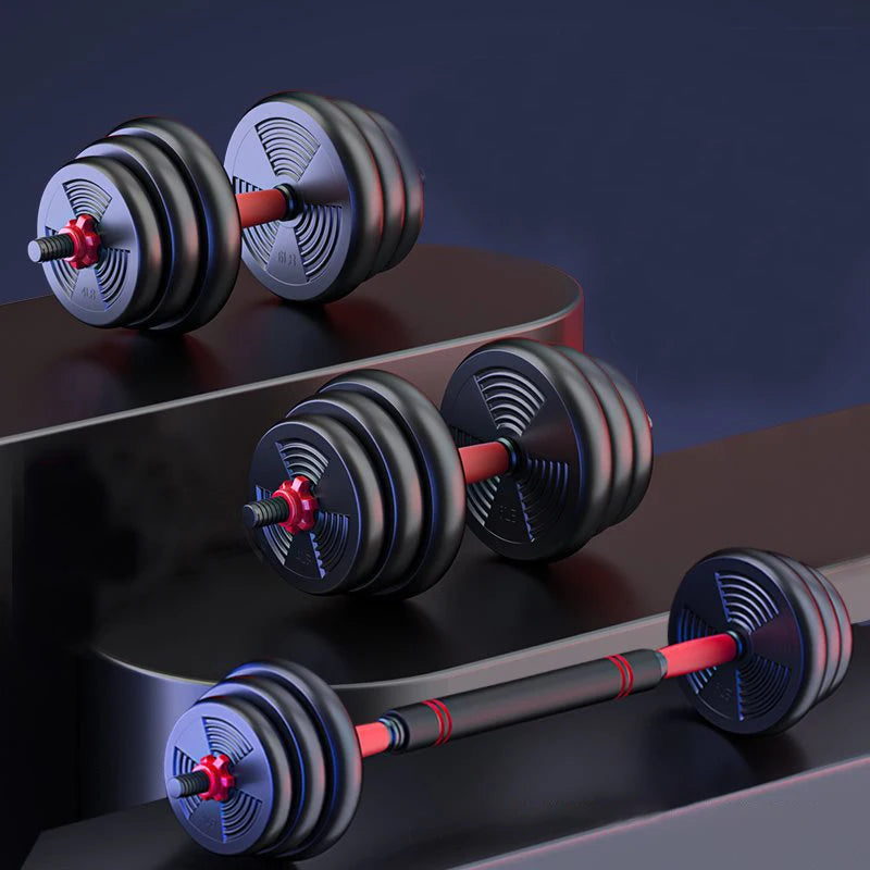 5-44lbs Adjustable Dumbbell to Barbell Set, Anti-Slip Grip, Versatile Home Gym Fitness Strength Training Barbell Weight Plates