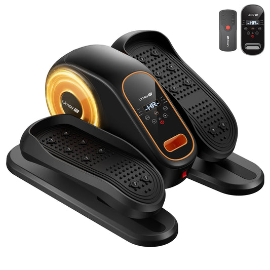 Under Desk Electric Elliptical Machine, 12 Speed Seated Pedal Exerciser with Remote Control, Forward Reverse Mini Leg Exerciser for Home Office Use