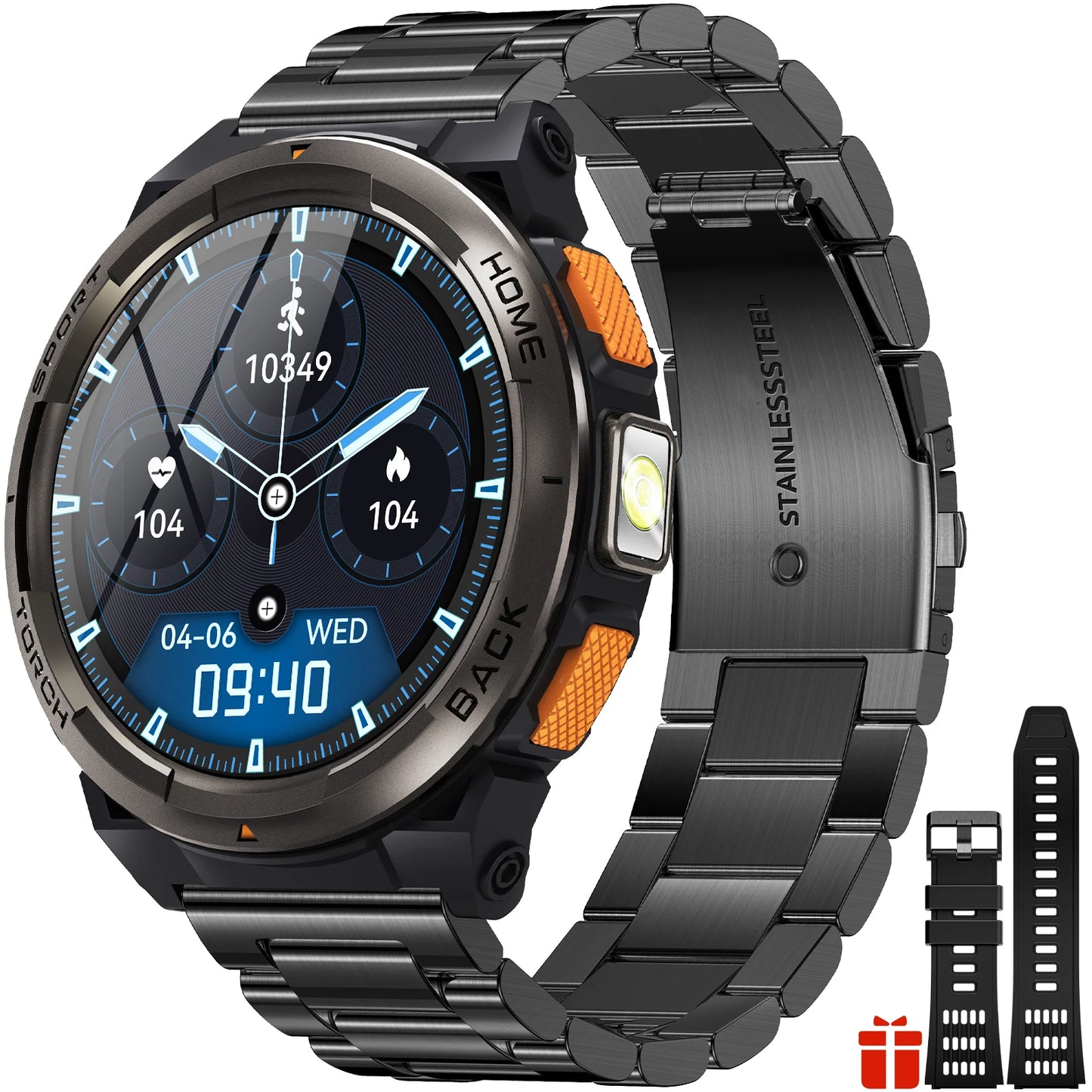 1.45 Inch Smart Watch KE5 3ATM Waterproof Original Design Sports Watch With Compass And Altitude Barometer LED Flashlight