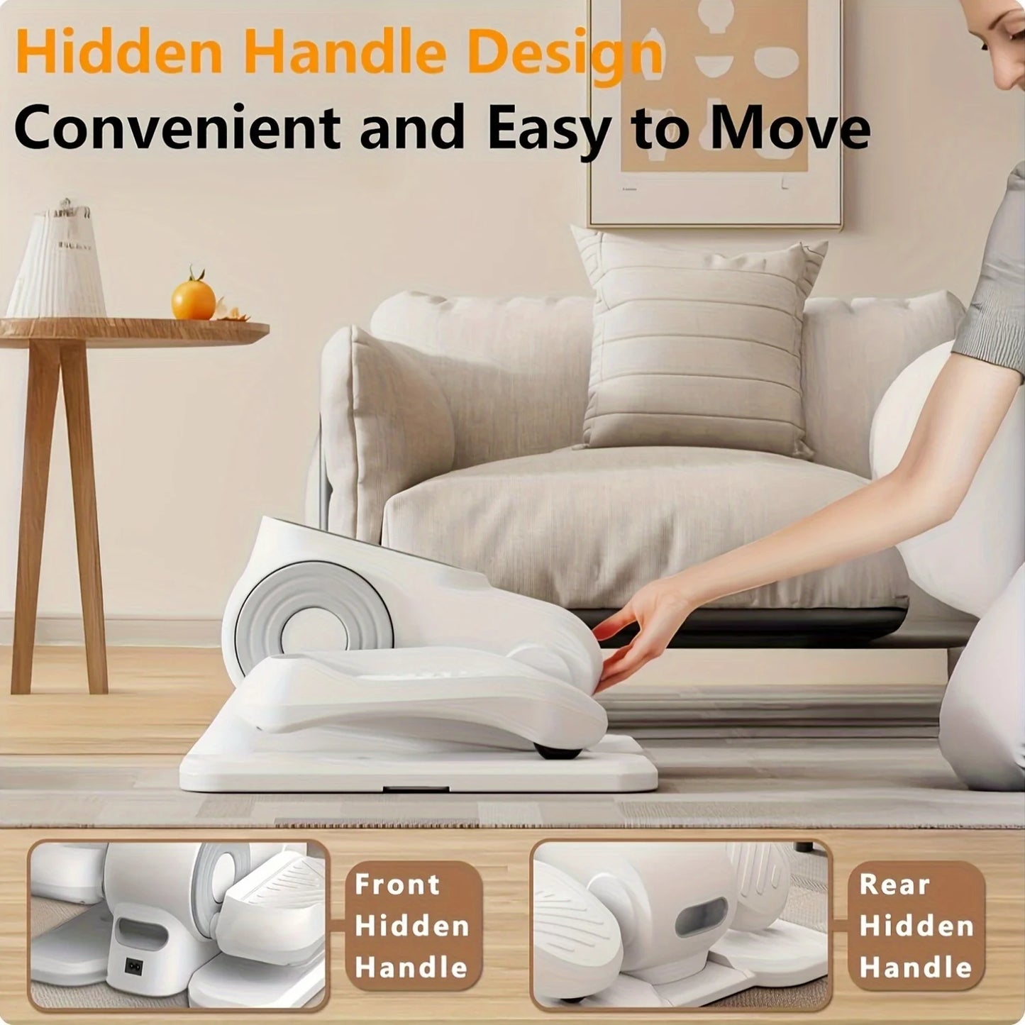 15-Speed Foldable Elliptical Trainer with Hidden Handle Design - Space-Saving Portable for home Gym Equipment for Full-Body Workouts, Compact Fitness Machine with Digital Display & Adjustable Resistance, Ideal for All Fitness