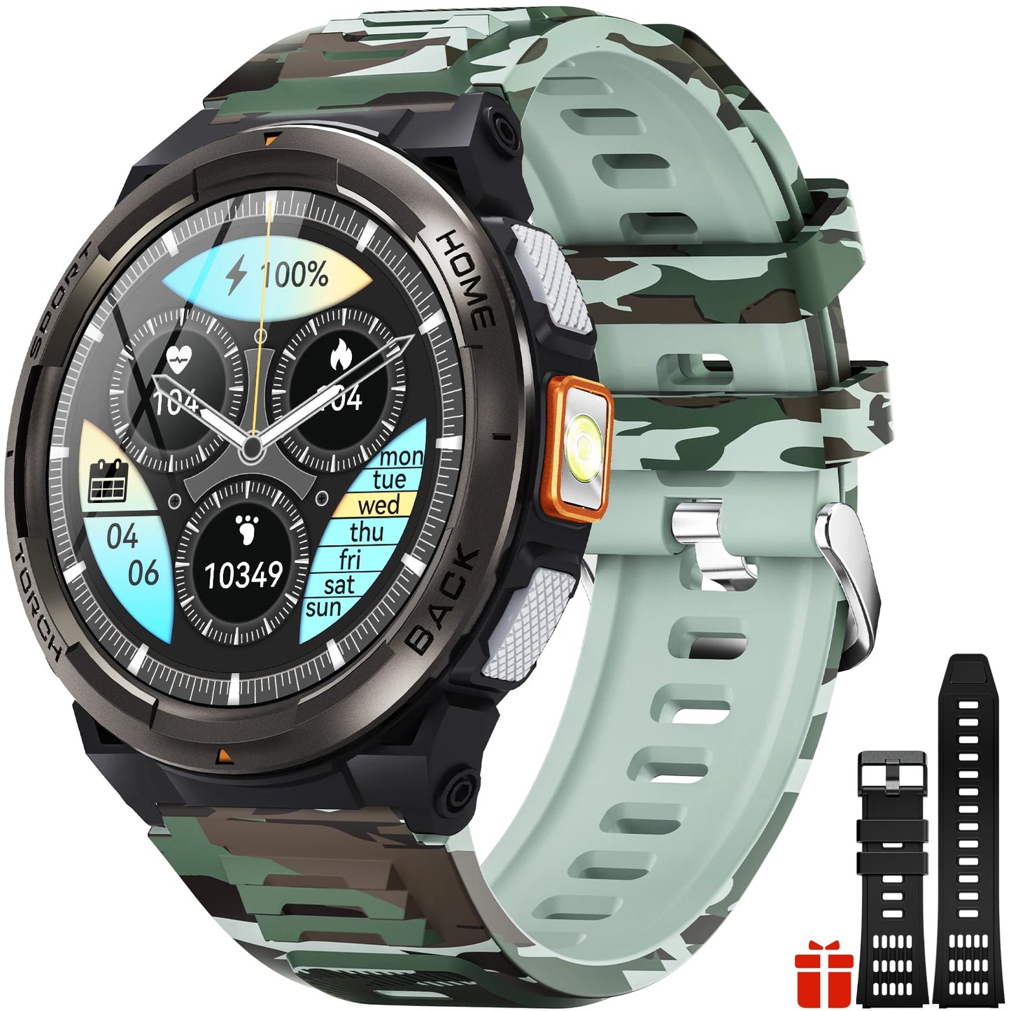 1.45 Inch Smart Watch KE5 3ATM Waterproof Original Design Sports Watch With Compass And Altitude Barometer LED Flashlight