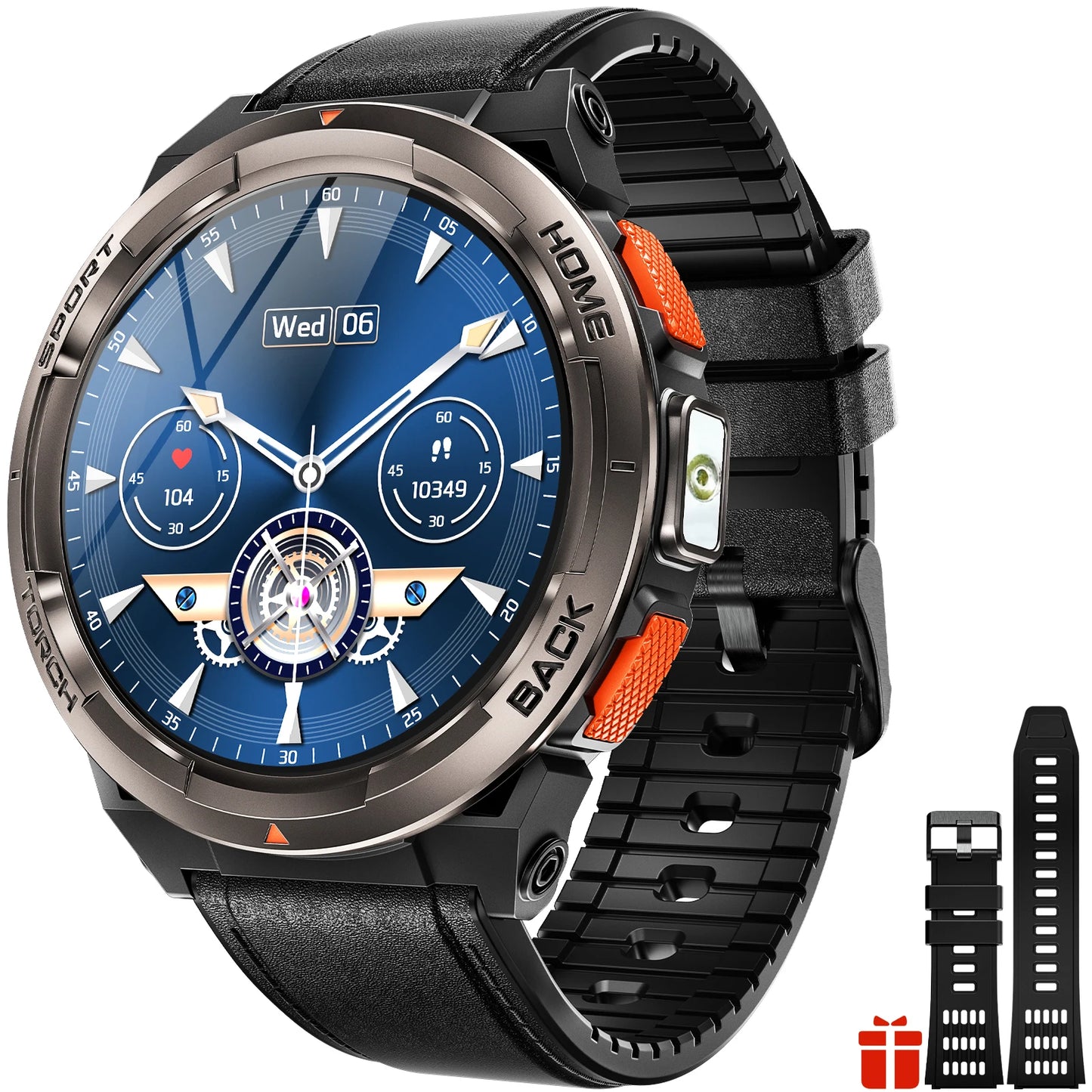 1.45 Inch Smart Watch KE5 3ATM Waterproof Original Design Sports Watch With Compass And Altitude Barometer LED Flashlight