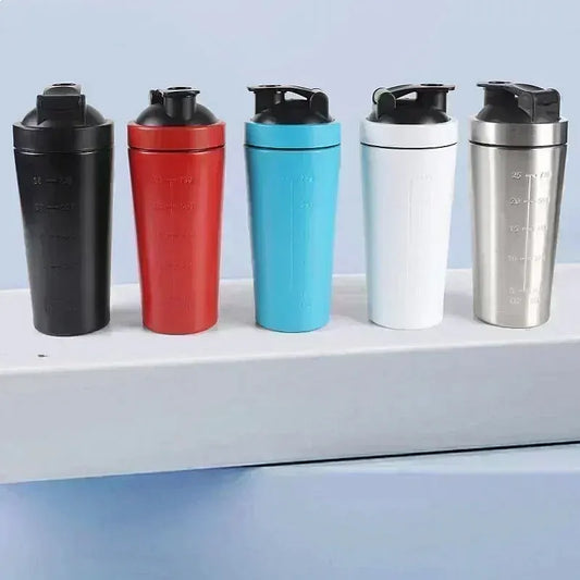 Multi-Color Stainless Steel Single Layer Sports Shaking Cup Leakproof Design for Fitness Protein Mixer Bottle