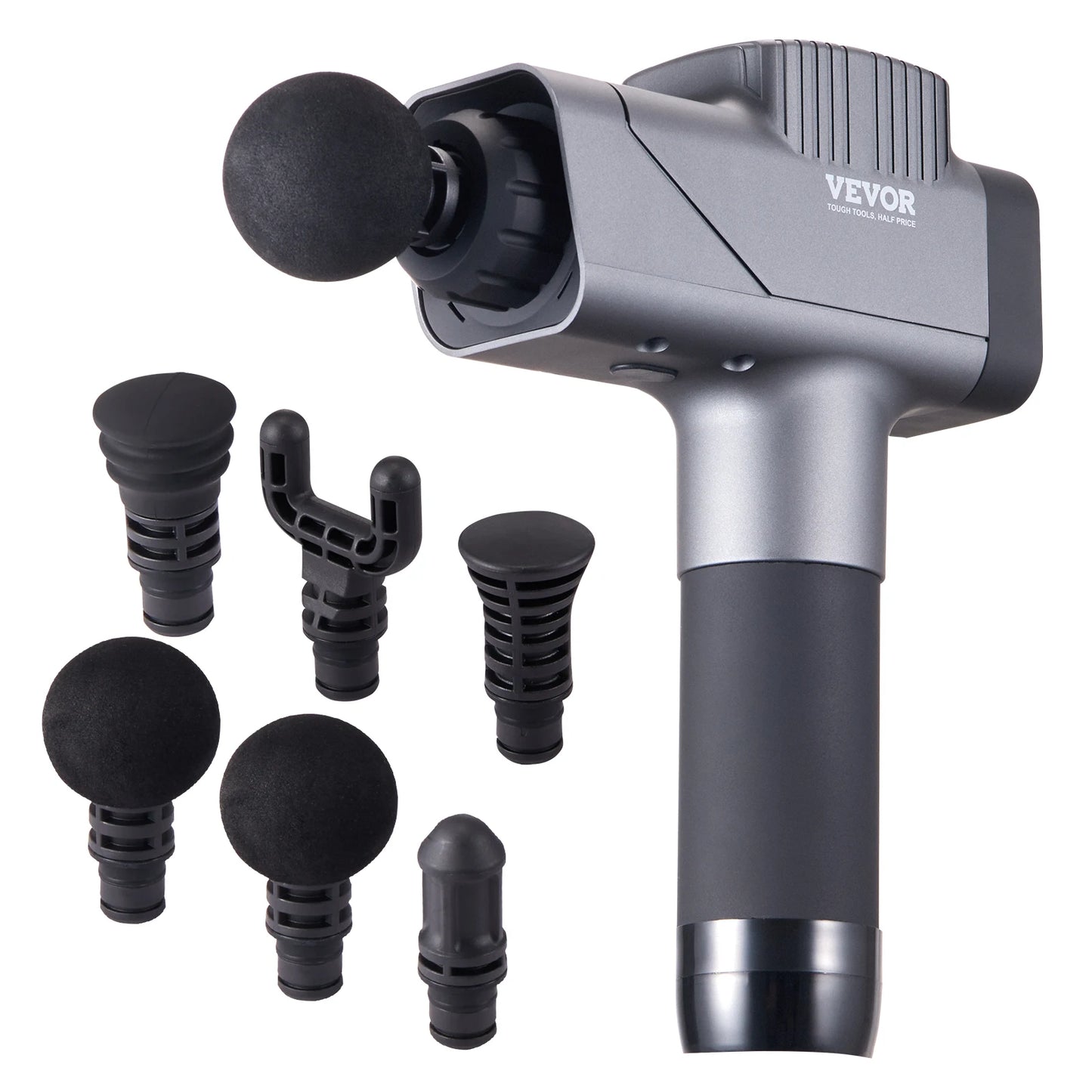 Massage Gun Deep Tissue Percussion Muscle Massager for Athletes w/ 8 Speed Levels 6 Massage Heads 16V 2500mAh Batteries