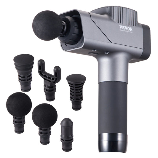 Massage Gun Deep Tissue Percussion Muscle Massager for Athletes w/ 8 Speed Levels 6 Massage Heads 16V 2500mAh Batteries
