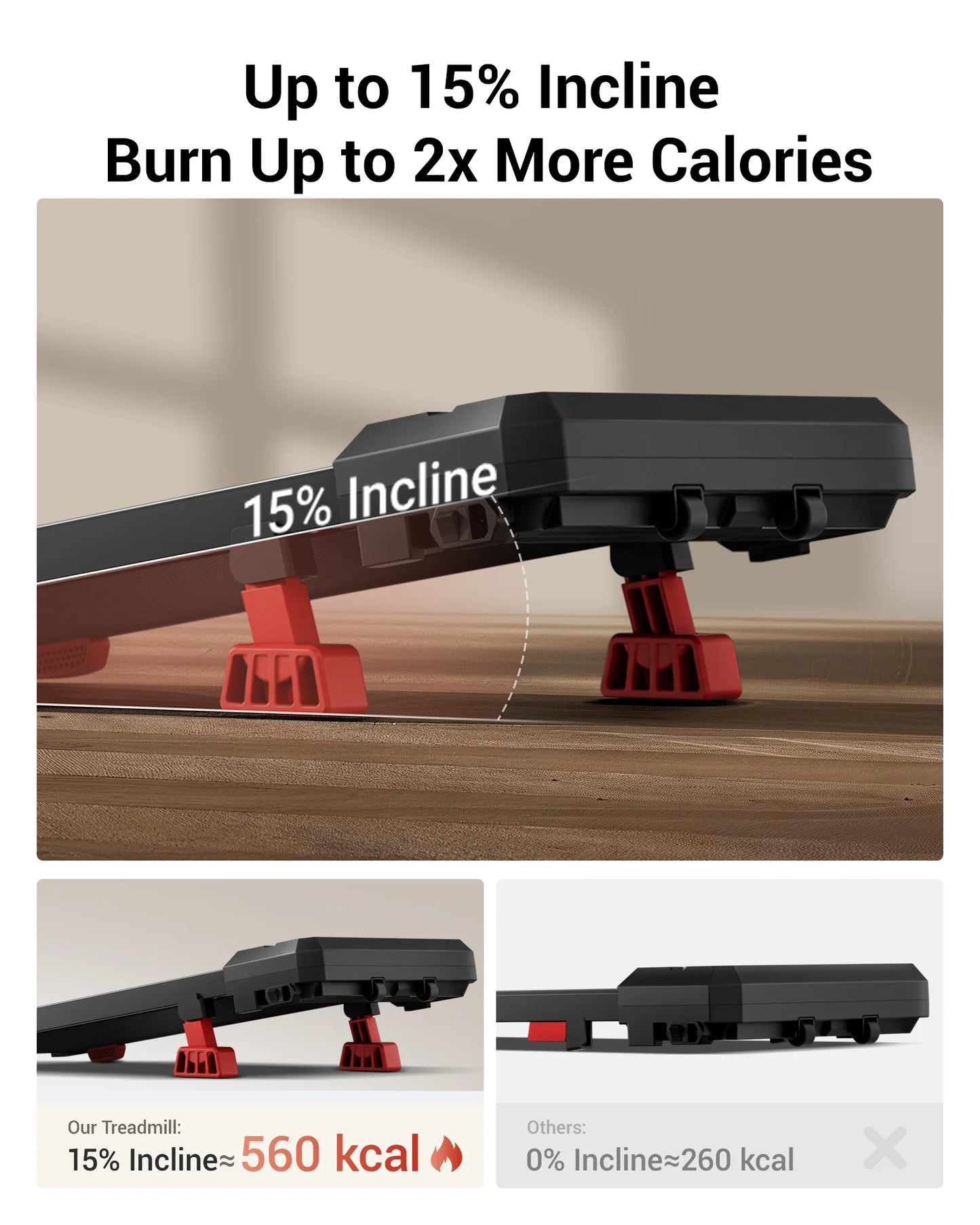 UMAY Foldable Walking Pad Treadmill, Under Desk Walking Machine for Home Office, Portable Compact Electric Treadmill with LED Display