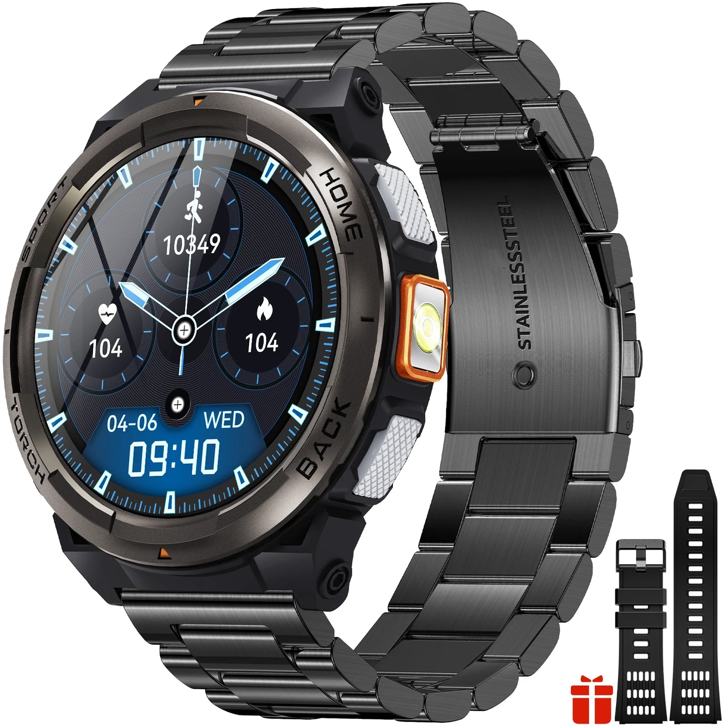 1.45 Inch Smart Watch KE5 3ATM Waterproof Original Design Sports Watch With Compass And Altitude Barometer LED Flashlight