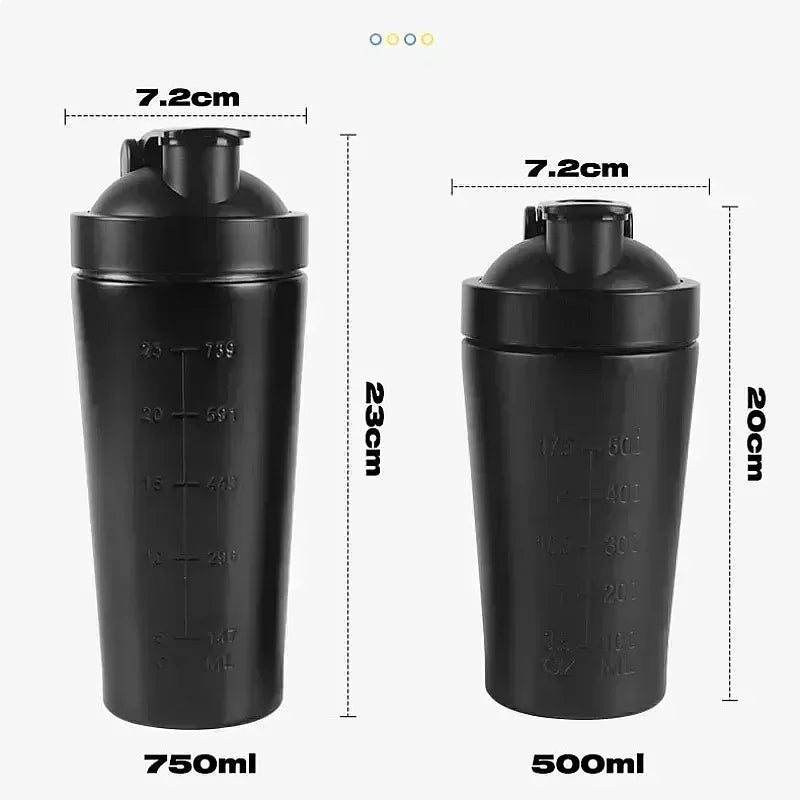 Multi-Color Stainless Steel Single Layer Sports Shaking Cup Leakproof Design for Fitness Protein Mixer Bottle