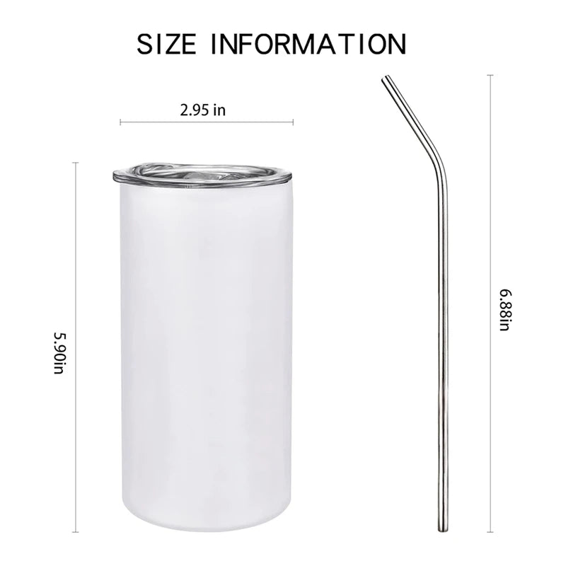 12 oz Sublimated Tumblers Blank Insulated Stainless Steel Water Bottles 4pcs/6pcs/10pcs Portable With Lids And Straws For DIY