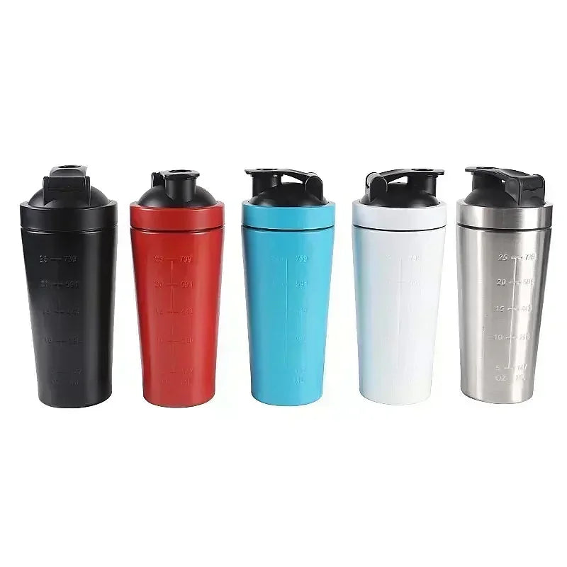 Multi-Color Stainless Steel Single Layer Sports Shaking Cup Leakproof Design for Fitness Protein Mixer Bottle