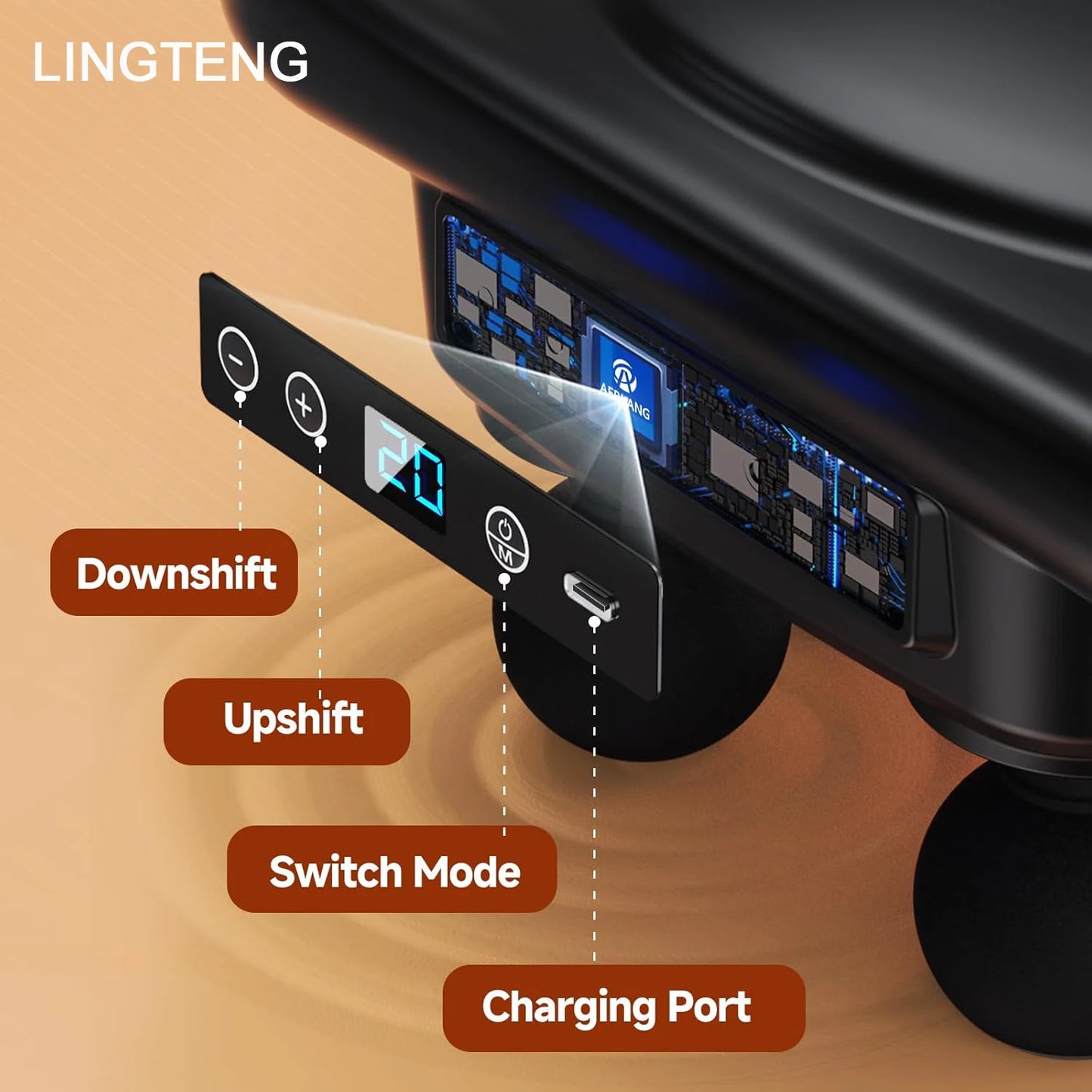 Deep Tissue Massage Gun, equipped with 6 head muscle massagers, a back massager, a percussive massage tool, and a handheld massager, featuring 9 intensity levels and 4 modes