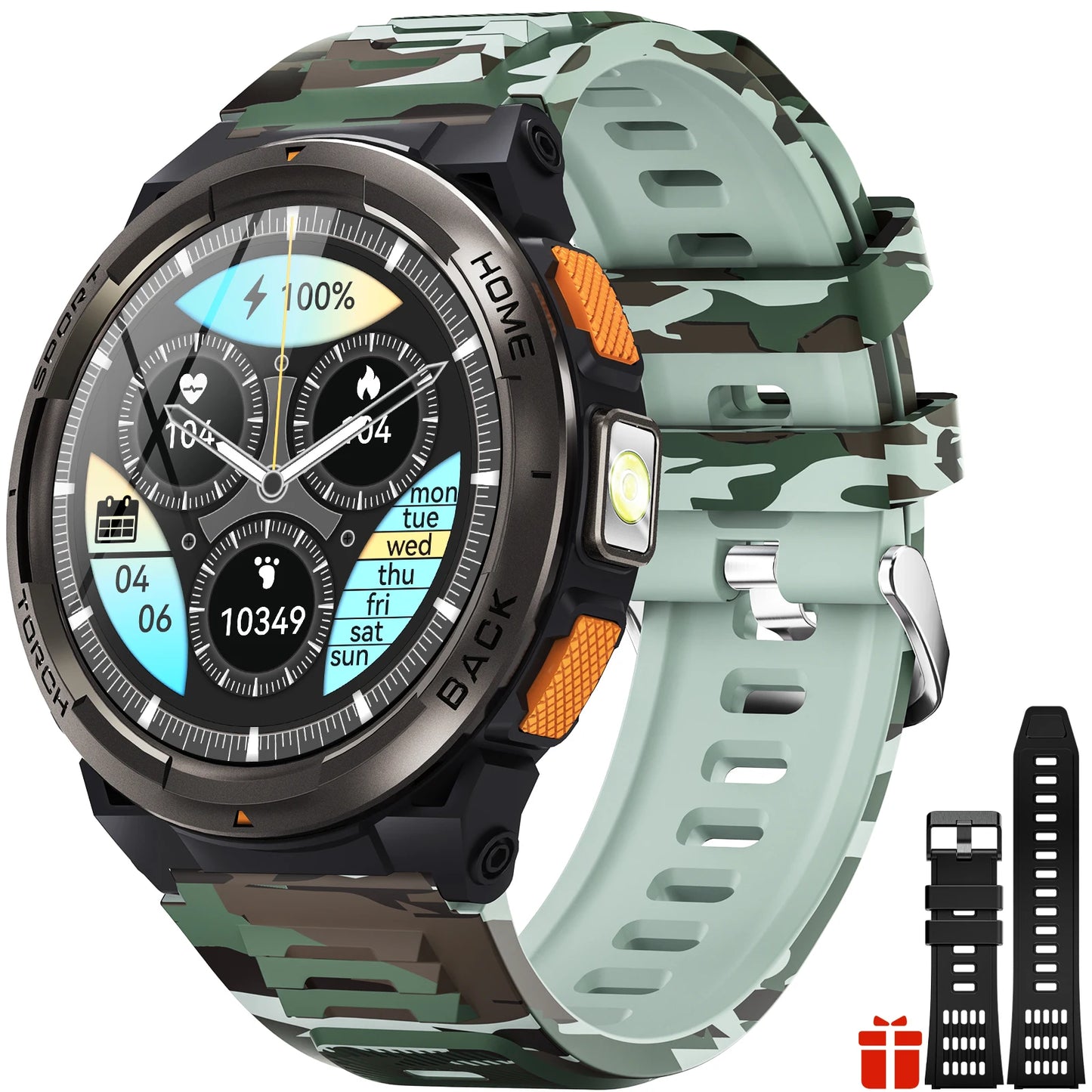 1.45 Inch Smart Watch KE5 3ATM Waterproof Original Design Sports Watch With Compass And Altitude Barometer LED Flashlight