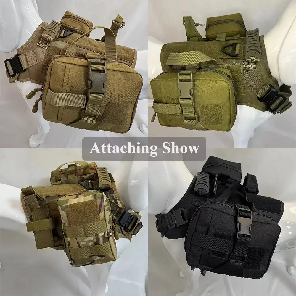 3pcs Dog Tactical Bag Set Can Be Fixed on the Straps, Multifunctional Training Bag Vest Can Hang Water Bottles