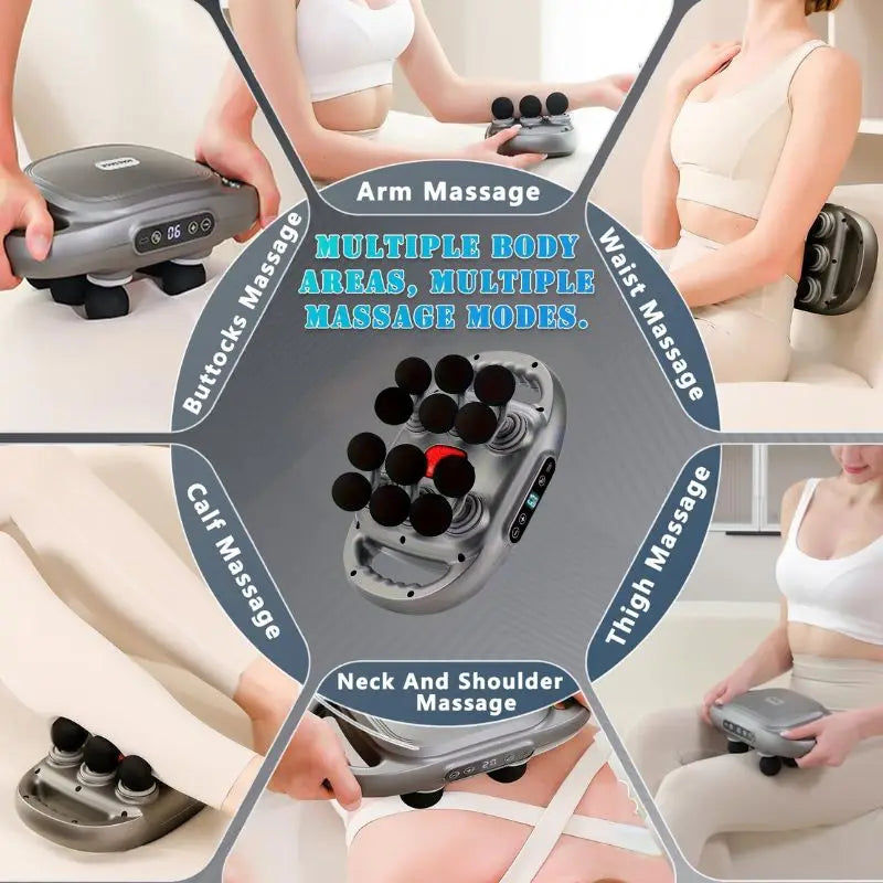 12 head massage gun, deep tissue impact massager, suitable for the back, shoulders, legs, and feet