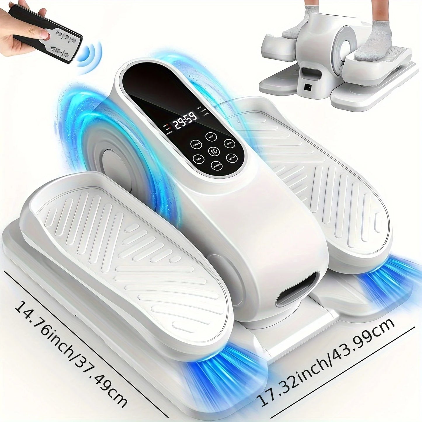 15-Speed Foldable Elliptical Trainer with Hidden Handle Design - Space-Saving Portable for home Gym Equipment for Full-Body Workouts, Compact Fitness Machine with Digital Display & Adjustable Resistance, Ideal for All Fitness