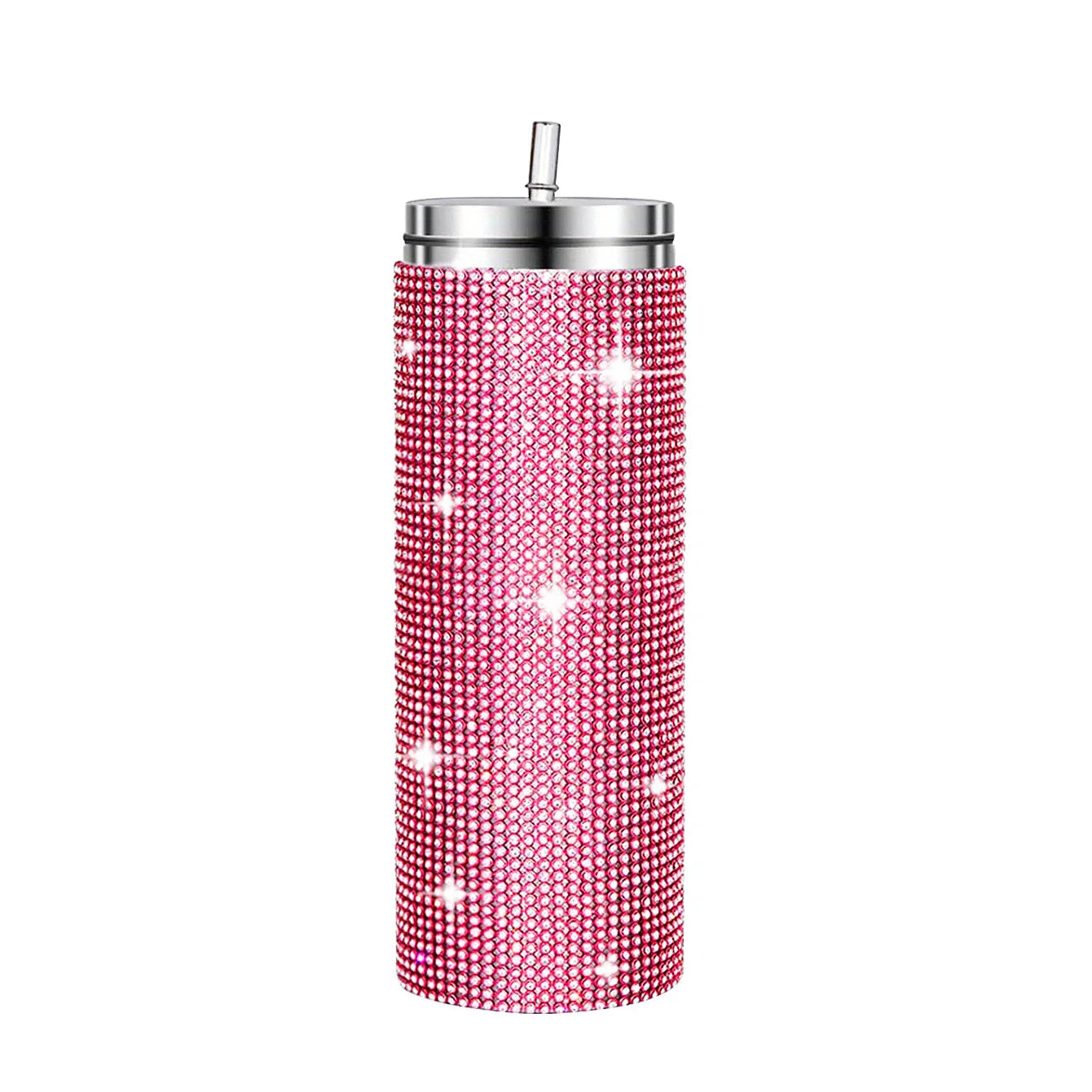 Diamond Stainless Steel Tumbler with Straw 20oz Thermos Bottle Sparkling Water Bottles Shining Coffee Mug Car thermal Cup Mug