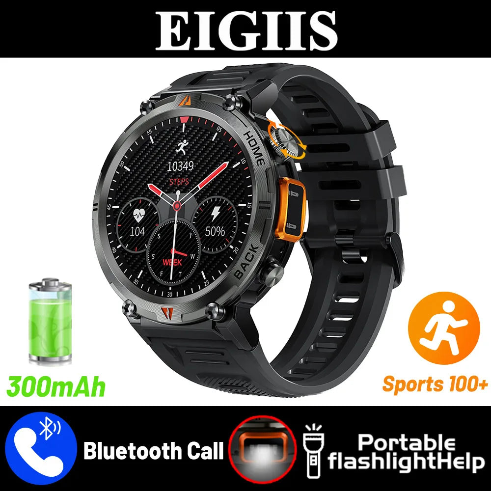 KE3 2025 New Bluetooth Call smartwatch for men Full Touch Screen With Health Monitor heart rate Flashlight Smart watch
