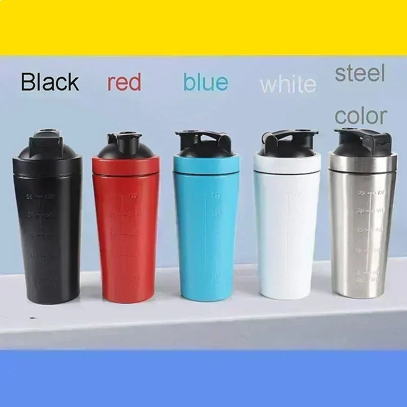 Multi-Color Stainless Steel Single Layer Sports Shaking Cup Leakproof Design for Fitness Protein Mixer Bottle
