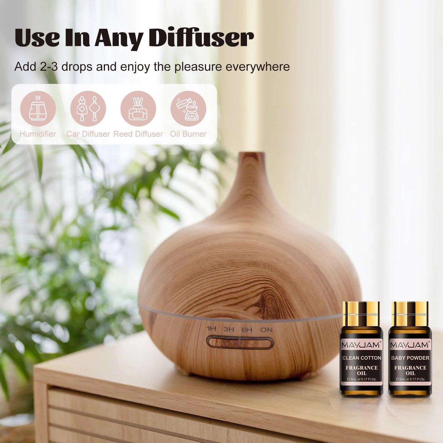 Fragrance Oils Kit 20pcs/set Coconut & Vanilla White Musk Watermelon Strawberry Oil for Humidifier Diffuser Candle Making