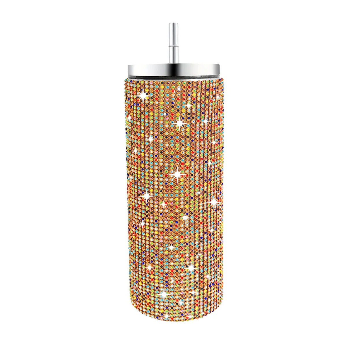 Diamond Stainless Steel Tumbler with Straw 20oz Thermos Bottle Sparkling Water Bottles Shining Coffee Mug Car thermal Cup Mug
